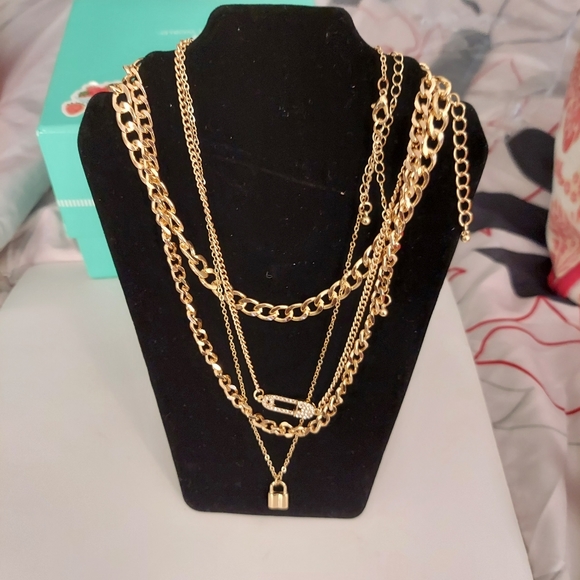 Layered Goldtone Necklace - Picture 4 of 4